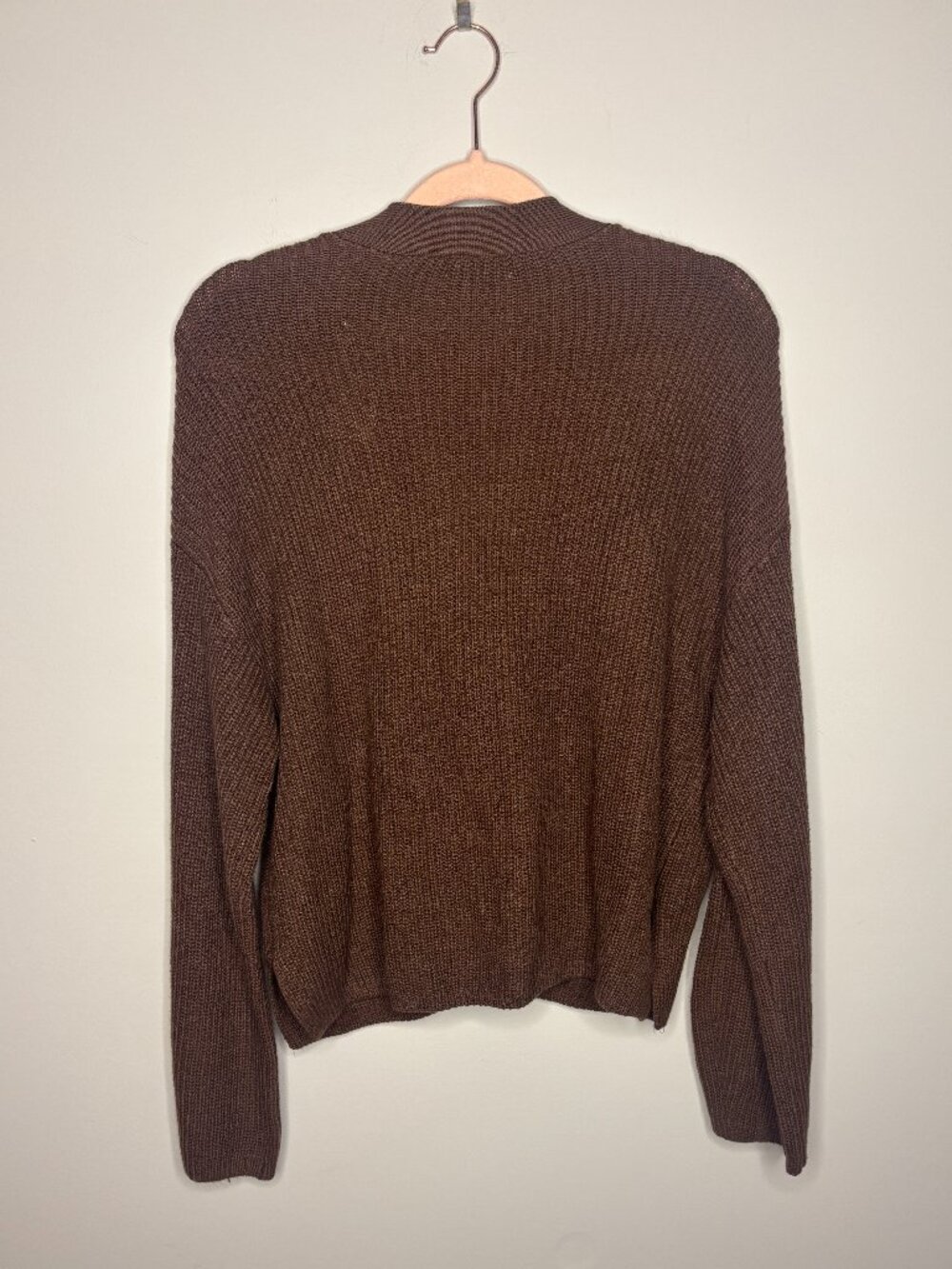 NWT Abercrombie Cardigan Brown 3-Button Knit Size M Women's Lightweight Spring - Picture 2 of 7
